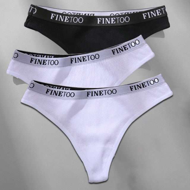 Cotton mix thong underwear with letter waist design from The Clothing Company Sydney, featuring a comfortable G-string style.