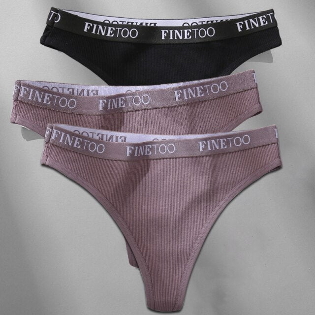 Cotton mix thong underwear with letter waist design, G-string style, by The Clothing Company Sydney.