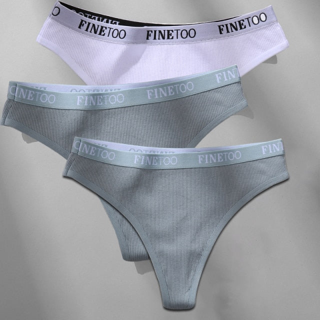 Cotton mix thong underwear with letter waistband, G-string brief from The Clothing Company Sydney, soft and comfortable lingerie.