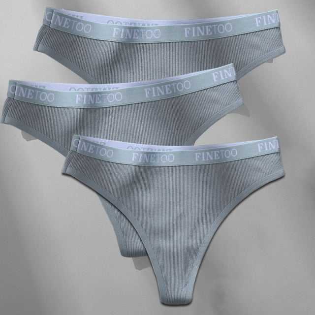 Cotton mix thong underwear with letter waist design, G-string brief from The Clothing Company Sydney.