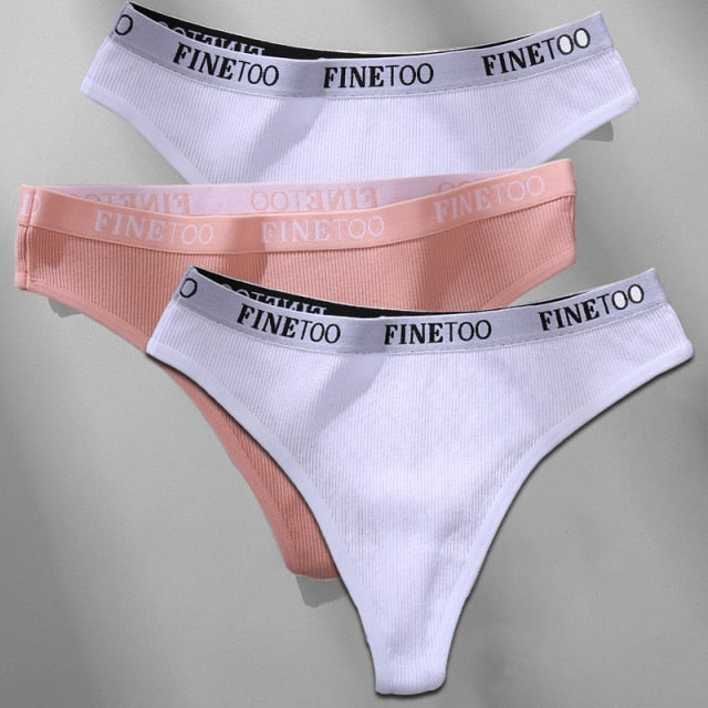 Cotton mix thong underwear with letter waist design, G-string brief from The Clothing Company Sydney, showcasing the product front view.