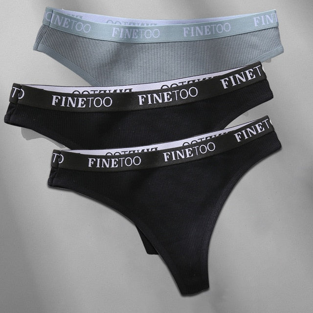 Cotton mix thong underwear with letter waist design by The Clothing Company Sydney, featuring a comfortable G-string brief style.