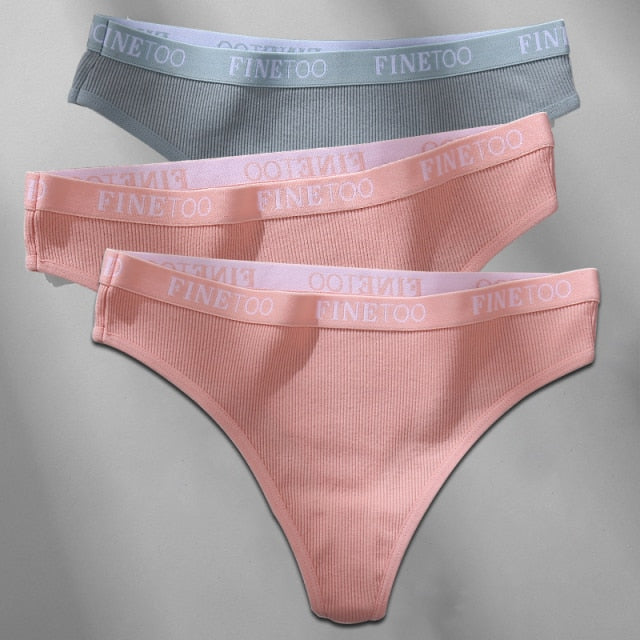 Cotton mix thong underwear with letter waist design, G-string brief by The Clothing Company Sydney, close-up view