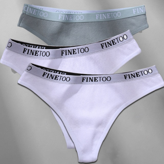 Cotton mix thong underwear with letter waist design by The Clothing Company Sydney, featuring a comfortable G-string style.