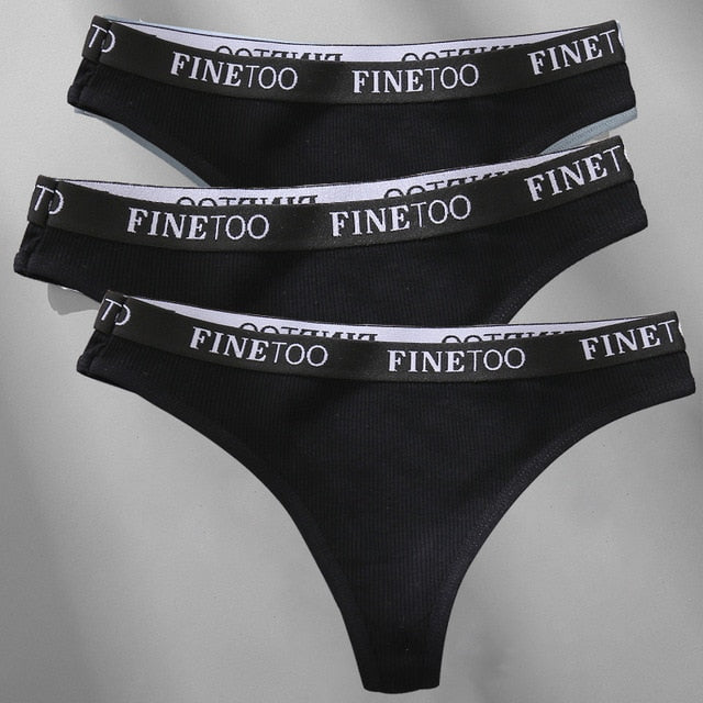 Cotton mix thong underwear with letter waist design from The Clothing Company Sydney, displayed flat on a white background.