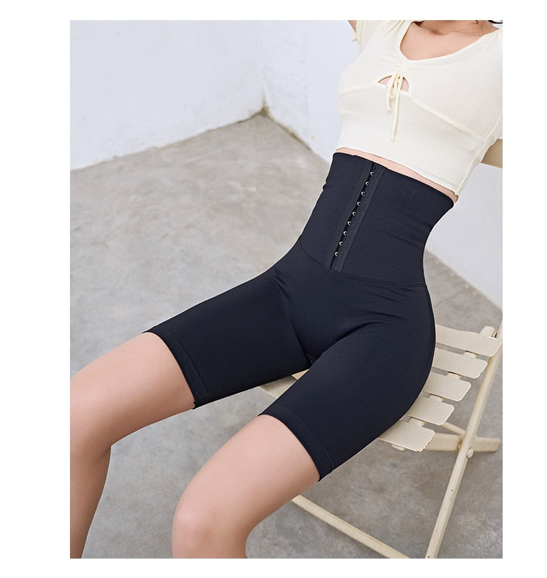 High-waist seamless postpartum fitness corset push-up yoga leggings by The Clothing Company Sydney for gym, running, and training.