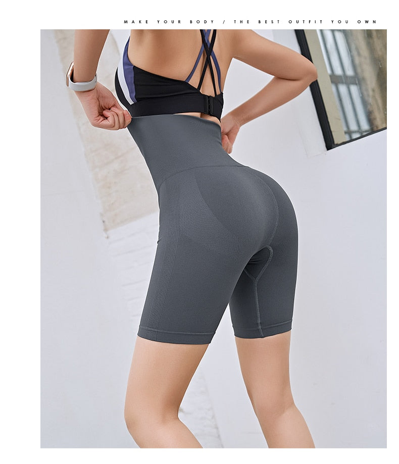 High waist fitness corset push hip postpartum yoga leggings from The Clothing Company Sydney, seamless workout tights for gym and running.