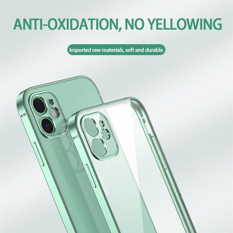 Classic Square Plate Frame Protection Soft Phone Case For iPhone 12 11 Pro XS Max X XR 6 6S 7 8 Plus SE Ultra Thin Clear Cover The Clothing Company Sydney