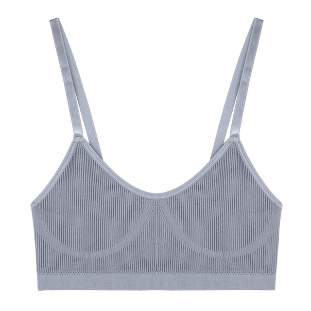 Two-piece ribbed bralette and crop top set from The Clothing Company Sydney, stretchy and comfortable underwear lingerie set.