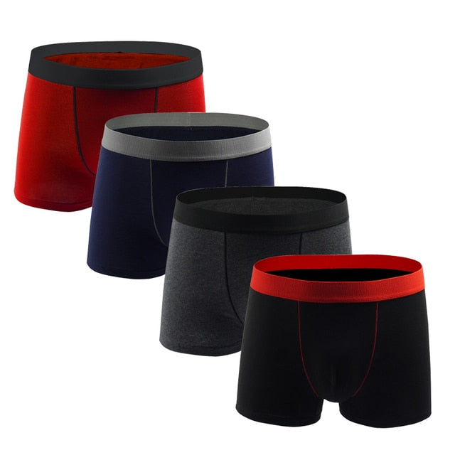 Four men's cotton boxer shorts from The Clothing Company Sydney, casual underwear pack with comfortable fit and classic design.