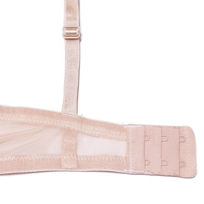 Ultra-thin mesh lace underwear set with transparent unlined bras and matching panties from The Clothing Company Sydney.