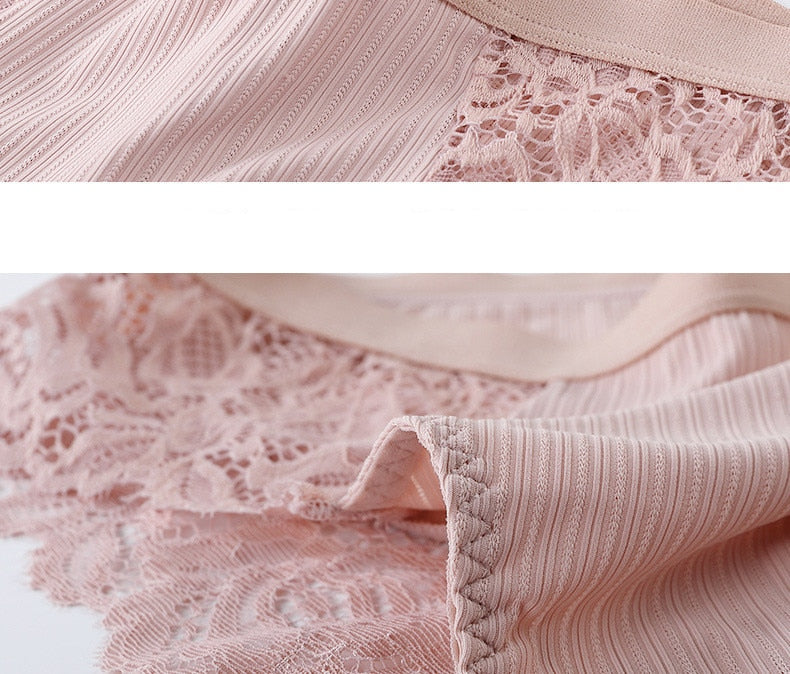 Three pairs of lace floral briefs from The Clothing Company Sydney, featuring comfortable underwear with delicate lace details.