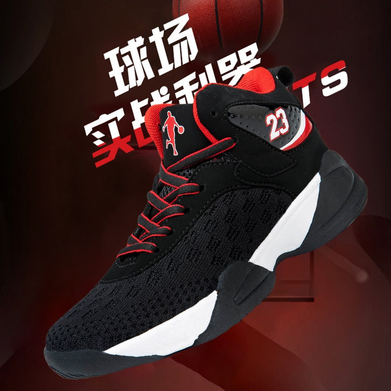 Kids basketball shoes by The Clothing Company Sydney, breathable, non-slip sport trainers for boys and girls, high-quality sneakers.