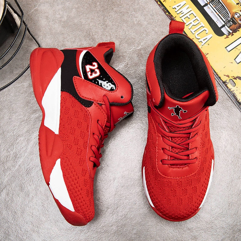 Kids boys and girls basketball shoes by The Clothing Company Sydney, breathable, non-slip sport sneakers for active play.