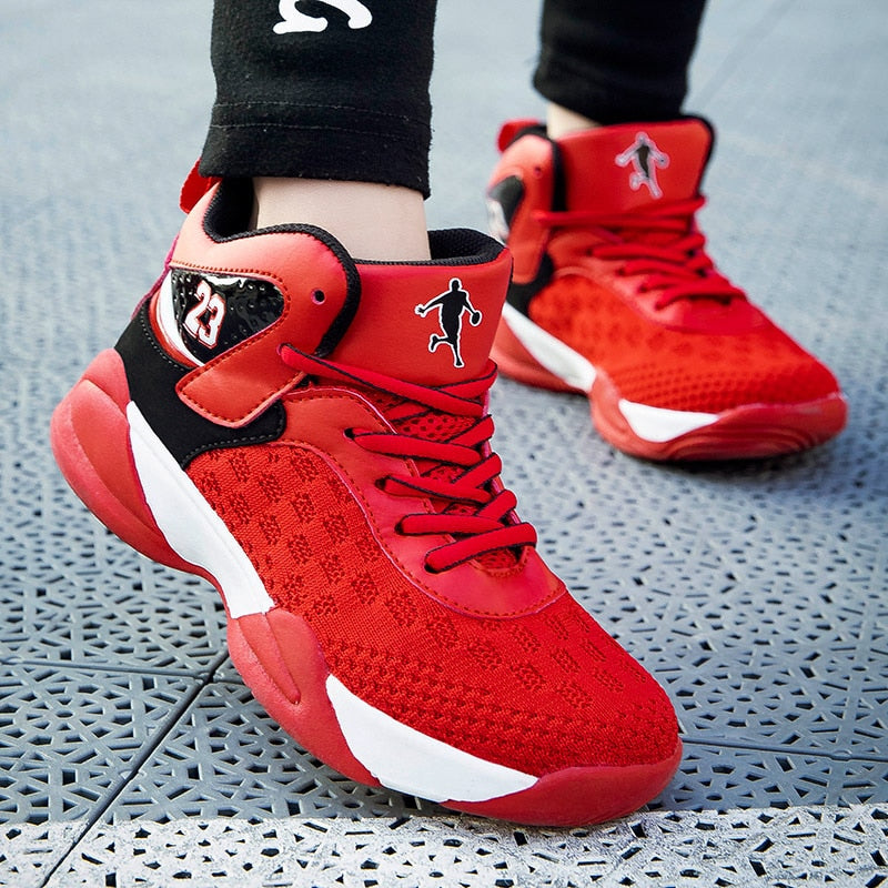 Children's basketball shoes from The Clothing Company Sydney, high-quality breathable sneakers with non-slip soles for boys and girls.