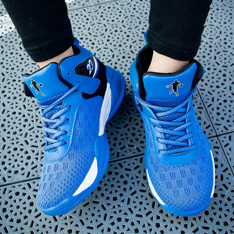 Kids basketball shoes by The Clothing Company Sydney, breathable, non-slip sneakers for boys and girls, high-quality sport trainers.