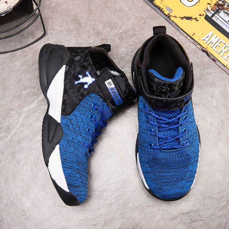 Kids basketball shoes by The Clothing Company Sydney, breathable, non-slip sport sneakers for boys and girls, high-quality trainer shoes