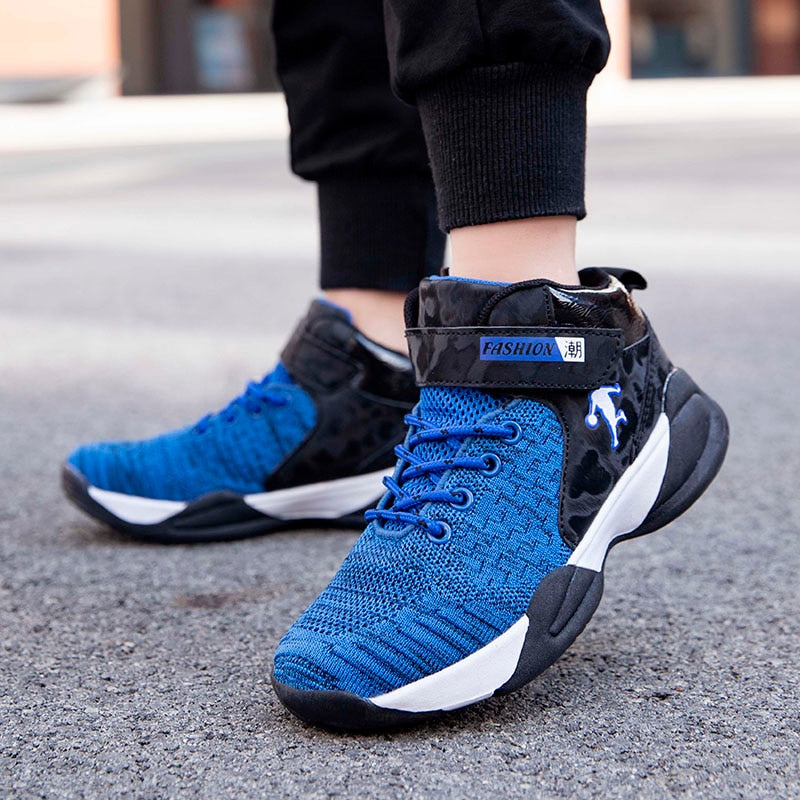 Kids' basketball shoes by The Clothing Company Sydney, breathable, high-quality sneakers with non-slip soles for boys and girls.
