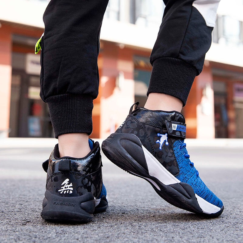 Kids basketball shoes by The Clothing Company Sydney, breathable sport sneakers with non-slip soles for boys and girls.