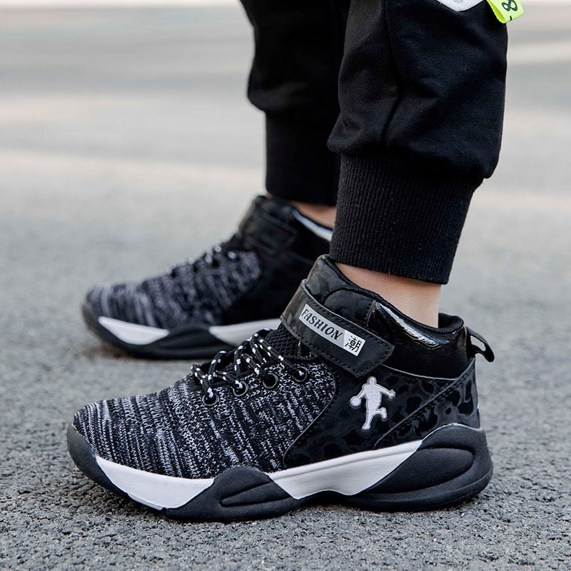 Kids basketball shoes by The Clothing Company Sydney, breathable sneakers with non-slip soles for boys and girls.