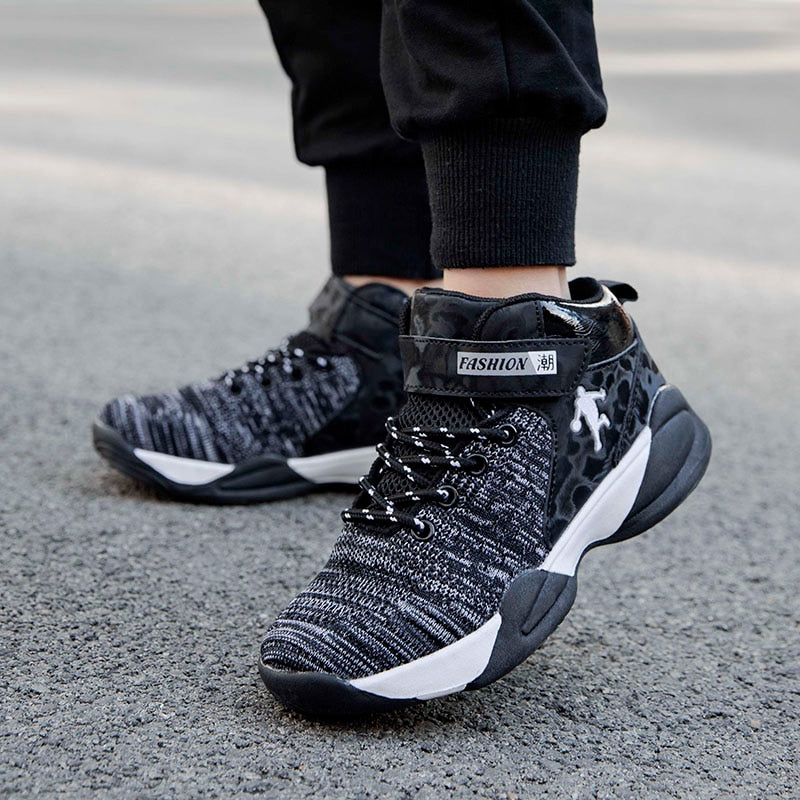 Kids boys and girls basketball shoes by The Clothing Company Sydney, breathable, non-slip sport sneakers for active play.