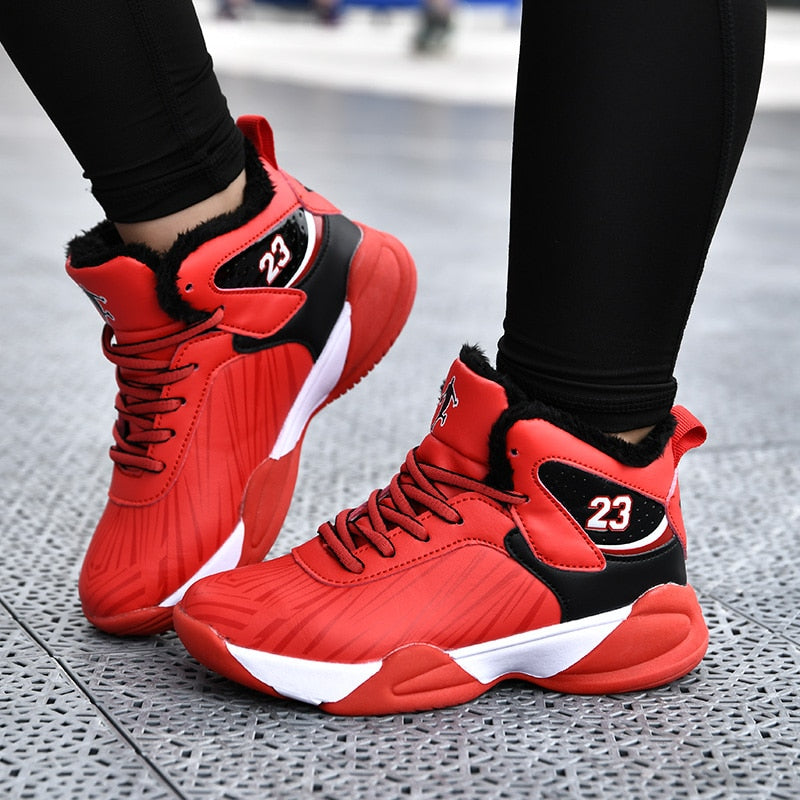 Kids basketball shoes by The Clothing Company Sydney, breathable, non-slip sport sneakers for boys and girls, high-quality trainers.