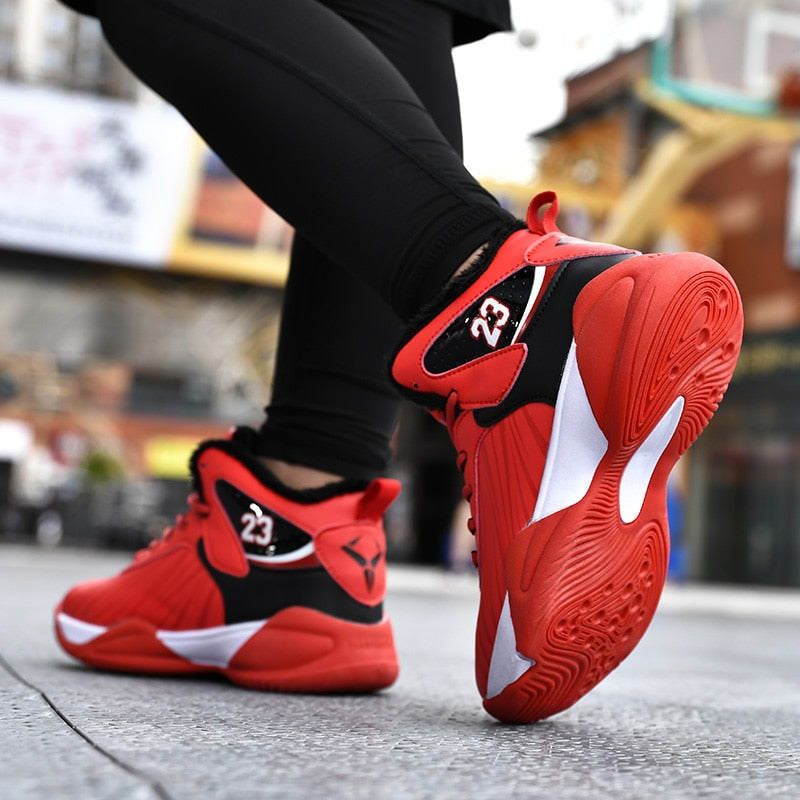 Kids basketball shoes by The Clothing Company Sydney, breathable, non-slip sport sneakers for boys and girls.