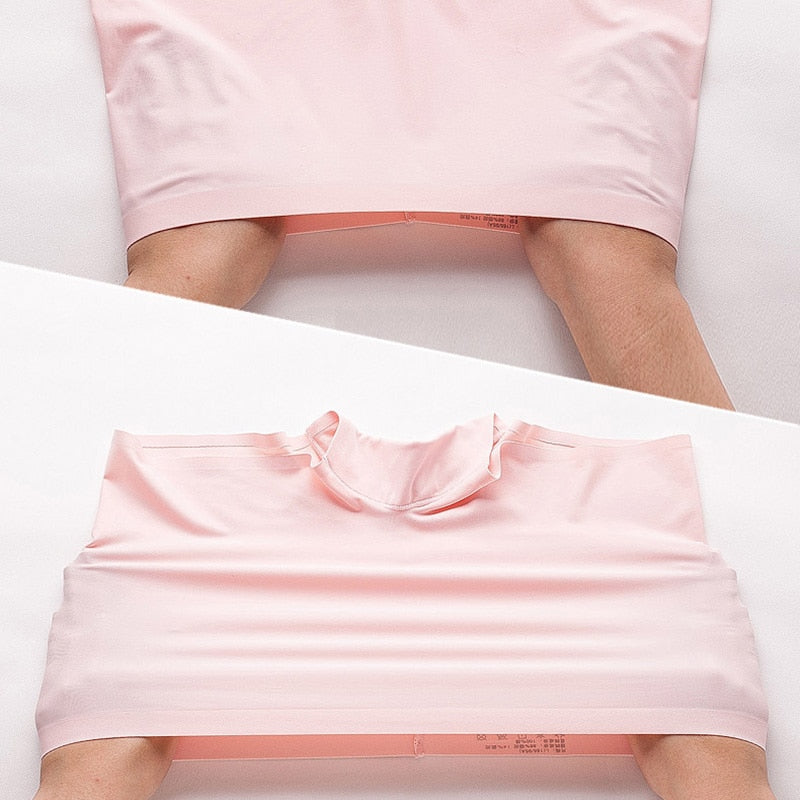 Three pairs of breathable seamless ice silk ladies boyshorts with mid waist design from The Clothing Company Sydney.