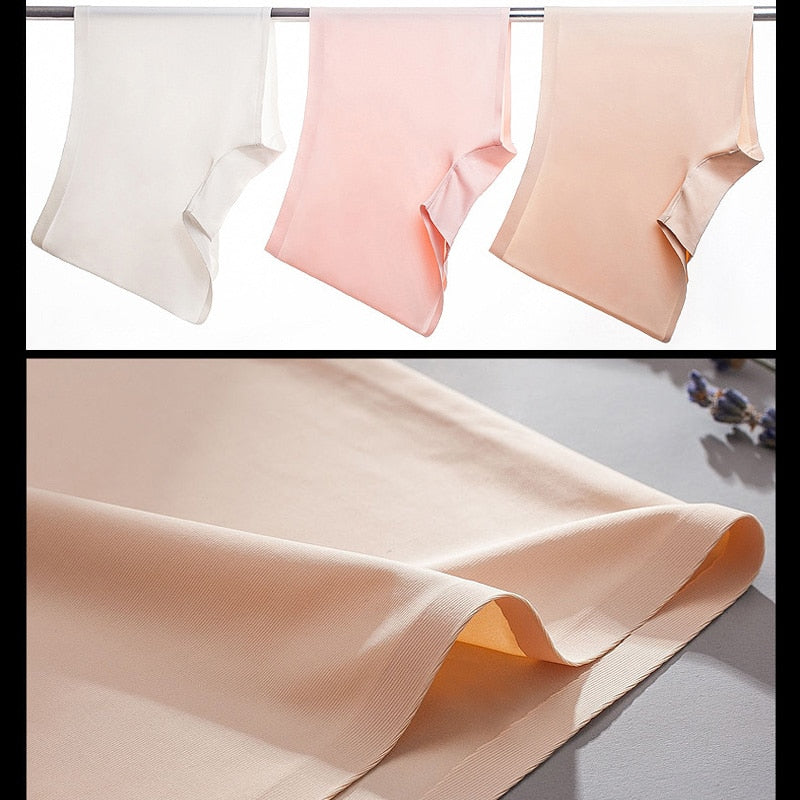 Three-pack of seamless ice silk ladies boyshorts from The Clothing Company Sydney, breathable mid-waist safety underwear for summer.