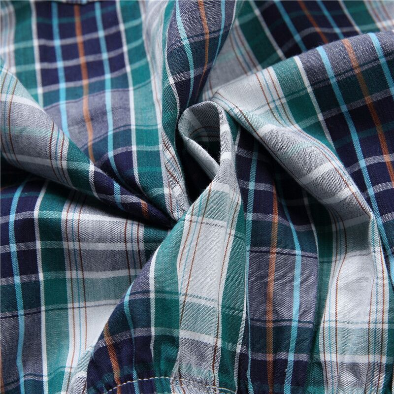 Four pairs of men's cotton breathable plaid summer underwear boxer shorts from The Clothing Company Sydney, flexible and comfortable.