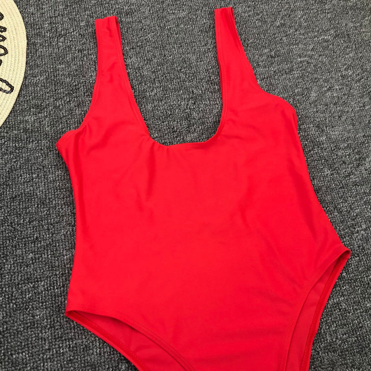 Vintage one-piece ruffled push-up solid swimwear by The Clothing Company Sydney, featuring padded monokini design and stylish fit.