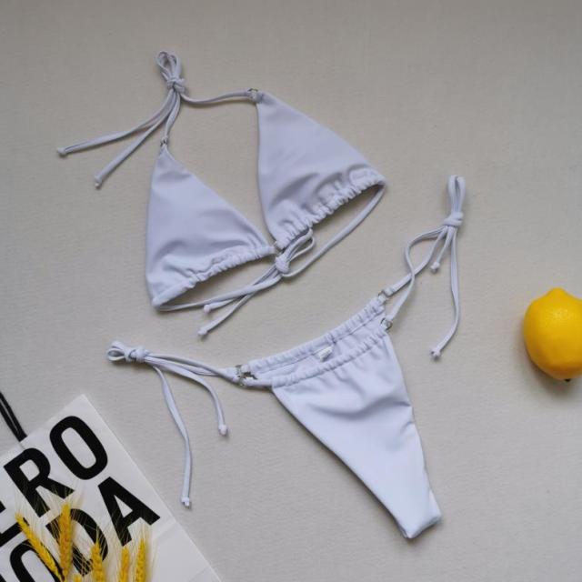 2 Piece Brazilian Bikini Swimwear Summer Halter Lace Up Push Up Padded Bra Micro Bikini Set Beachwear The Clothing Company Sydney