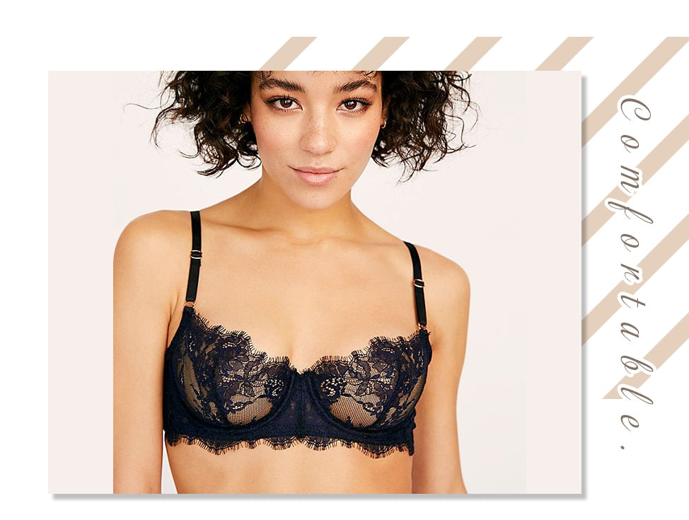 Eyelash lace bralette and matching panties set from The Clothing Company Sydney, featuring push-up bra and sexy lingerie design.