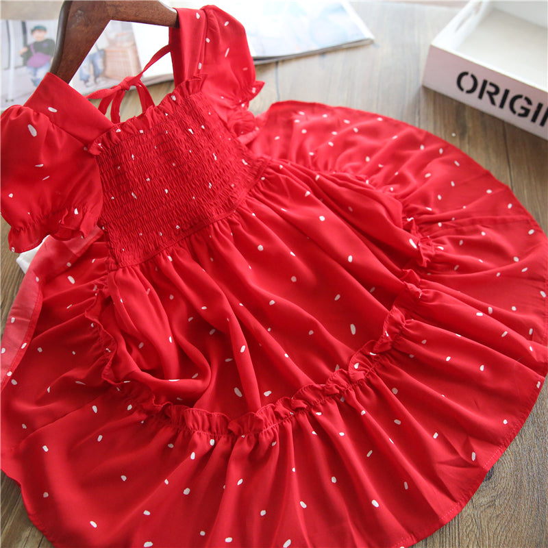 Girls princess fairy puff short sleeve dress by The Clothing Company Sydney, perfect for summer birthday parties and special occasions.