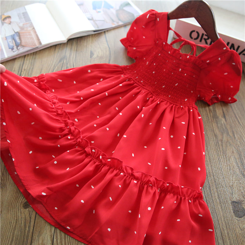 Girls princess fairy puff short sleeve summer dress by The Clothing Company Sydney, featuring an elegant birthday party ball gown style.