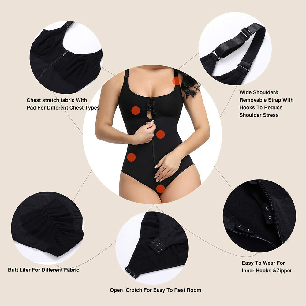 Women's full body shaper corset waist trainer from The Clothing Company Sydney, featuring push-up butt lift and slimming sheath design.