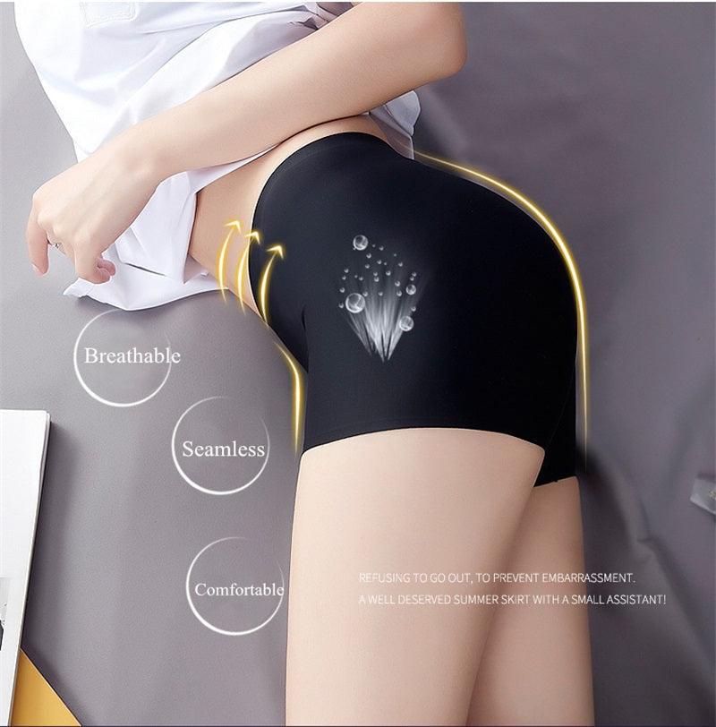 2-pack women's seamless boxer shorts from The Clothing Company Sydney, ice silk, mid-waist, breathable summer safety boyshorts.