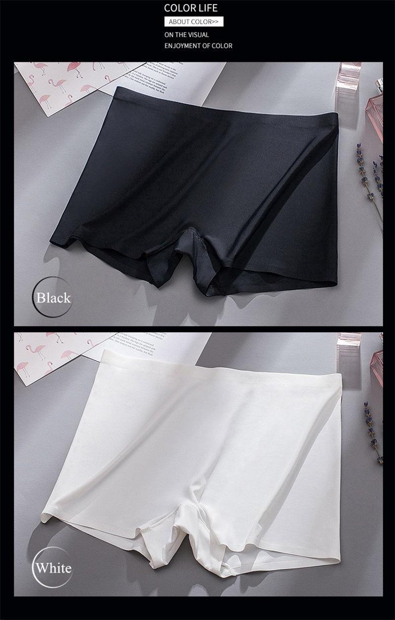 Two-pack women's seamless ice silk boyshorts by The Clothing Company Sydney, mid waist, breathable summer safety underwear for ladies.