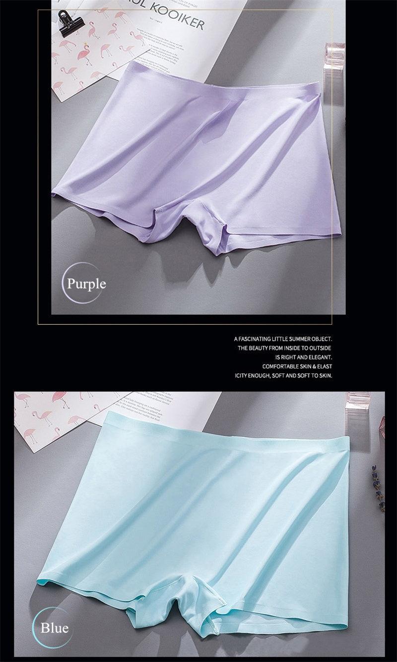 Two-pack women's seamless boxer boyshorts in ice silk fabric, mid waist, breathable summer underwear from The Clothing Company Sydney.