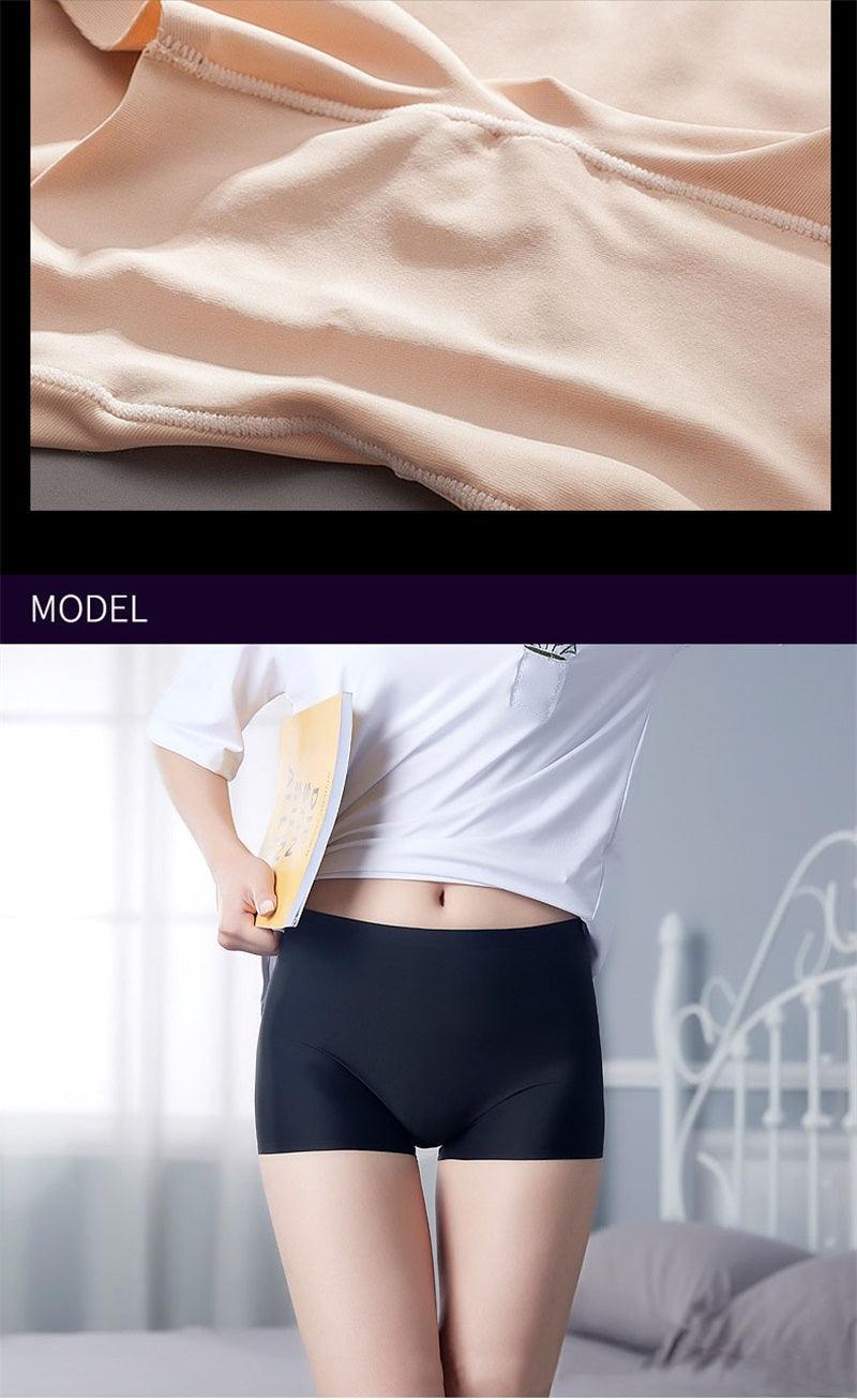 Two-pack women's seamless boxer boyshorts by The Clothing Company Sydney in ice silk, mid-waist, breathable summer underwear.