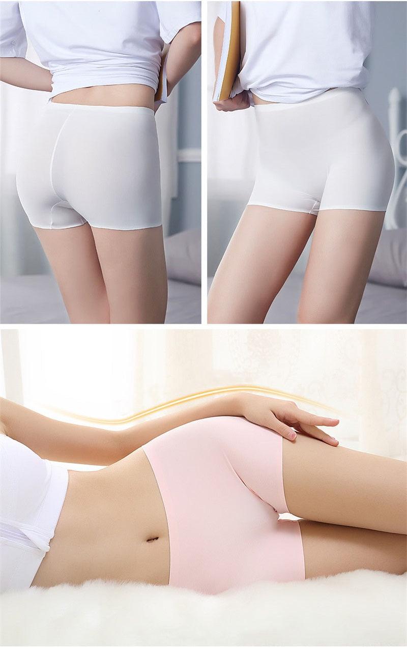 Two-pack women's seamless boxer boyshorts in ice silk fabric, mid-waist breathable safety shorts for women by The Clothing Company Sydney