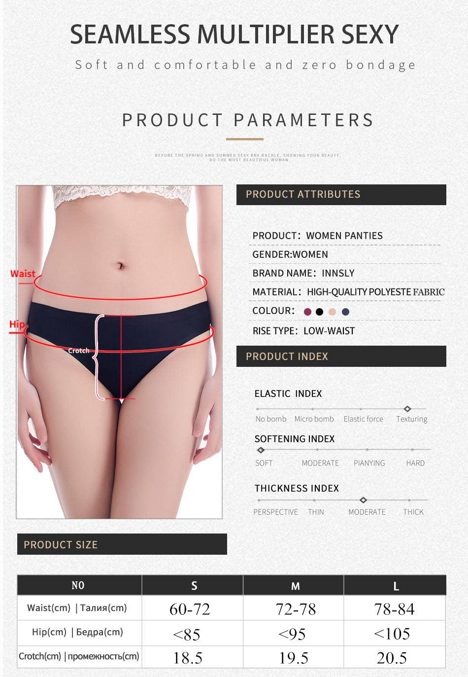 Two seamless women's bikini briefs in solid ice silk, low-rise T-back style, in big sizes, by The Clothing Company Sydney