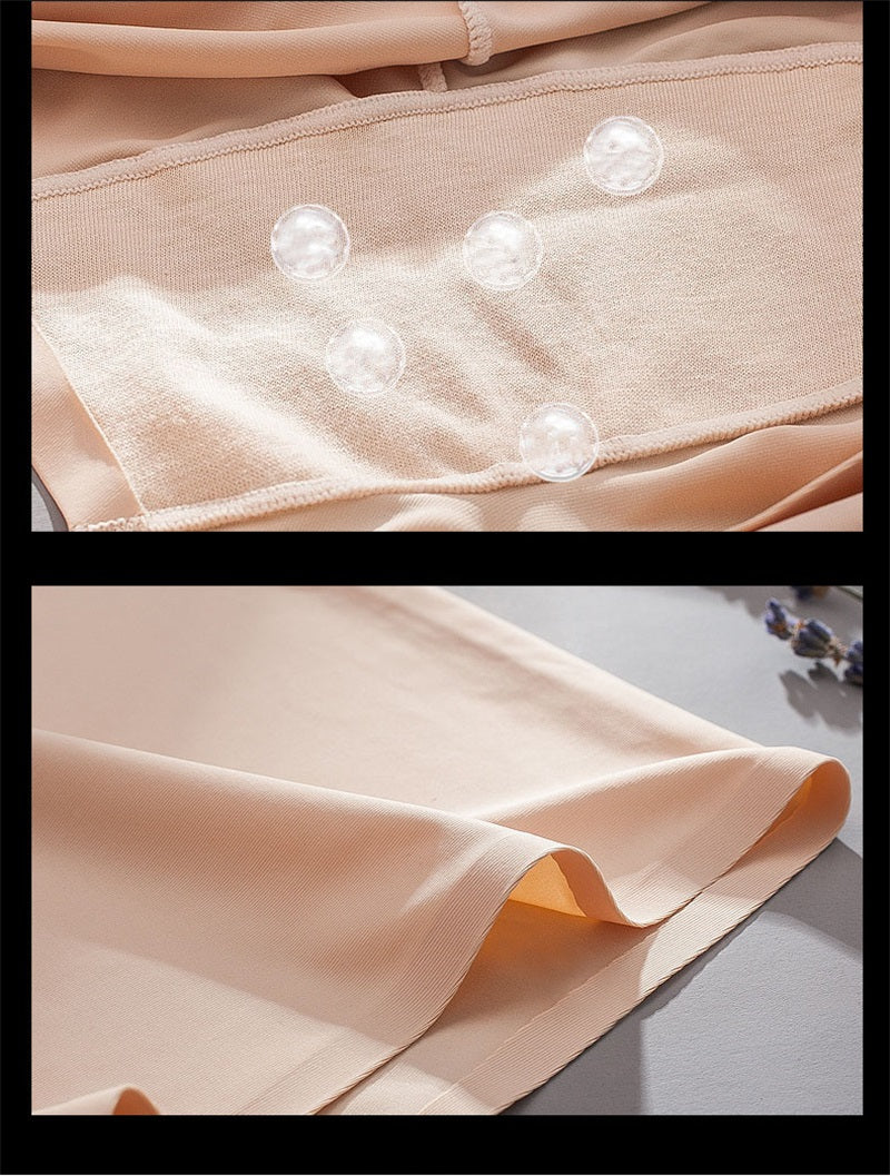 Three-pack of seamless ice silk ladies boyshorts by The Clothing Company Sydney, breathable mid-waist summer safety underwear.