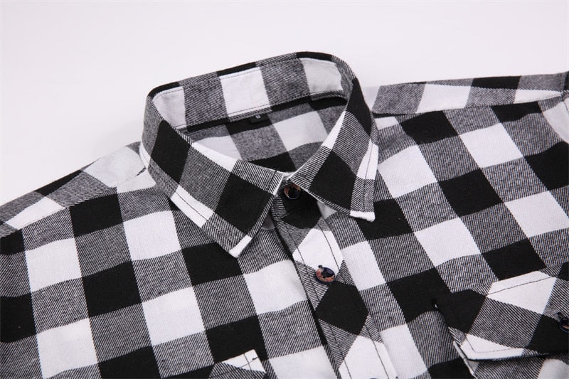 Men's Plaid Flannel Shirt Spring Autumn Regular Fit Casual Long-Sleeved Shirts The Clothing Company Sydney