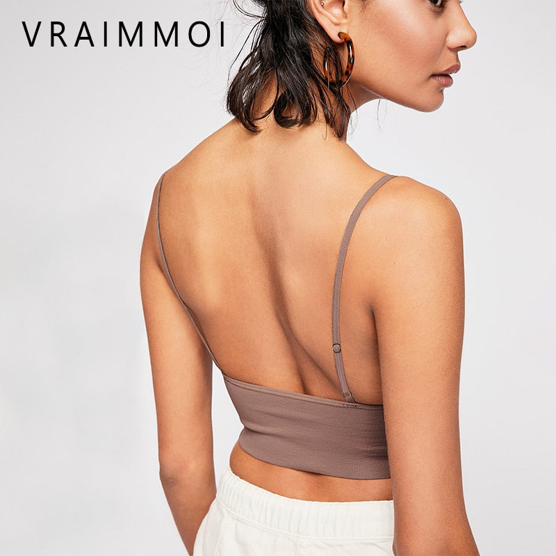 Low Back Bra Comfortable Seamless Tank Top U Type No Pad Unlined Lingerie Strap Adjustable Backless Bralette The Clothing Company Sydney