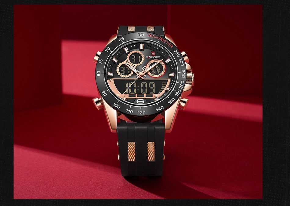 Men's Luxury Brand Digital Military Quartz Wrist Watch Sport Chronograph Silicone Strap Watches The Clothing Company Sydney