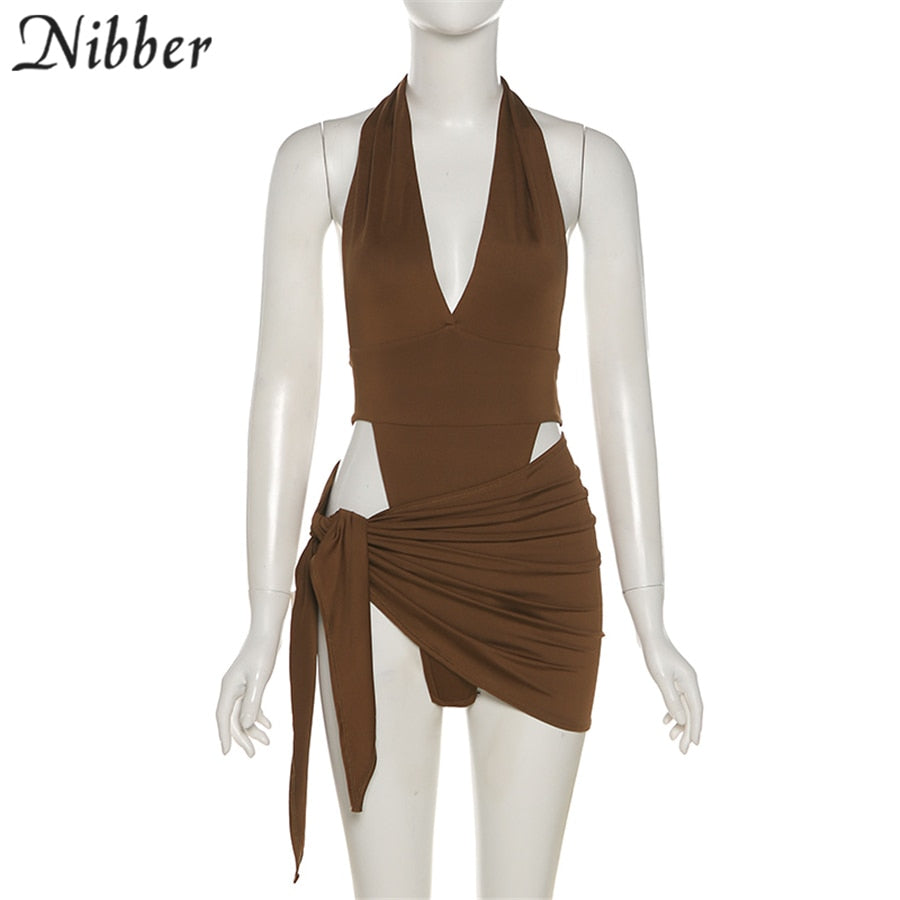 Two-piece beach bikini bodysuit and skirt set for women, stylish vacation wear from The Clothing Company Sydney.