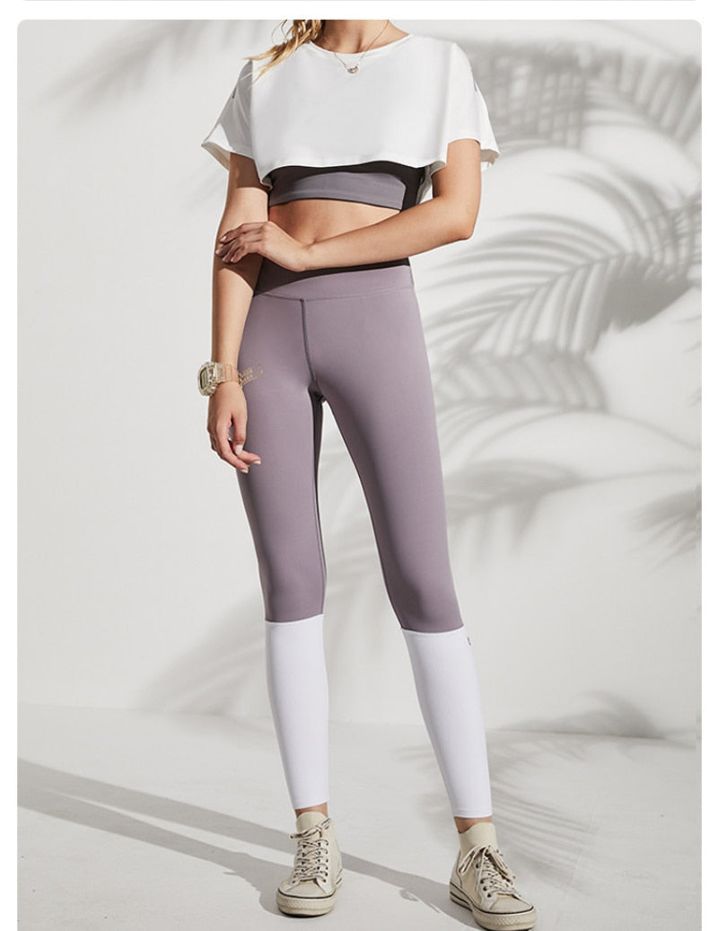 High-waist quick-dry sport leggings from The Clothing Company Sydney, designed for yoga and workout with a snug fit and push-up style.