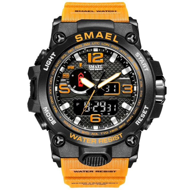 Water-resistant 50M military-style wristwatch with dual display, quartz movement, sport design for men by The Clothing Company Sydney