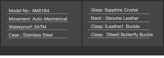 Men's Business Watch 40mm 5Bar Mechanical Watch Simple Sapphire Ultra Thin Mechanical Watch The Clothing Company Sydney